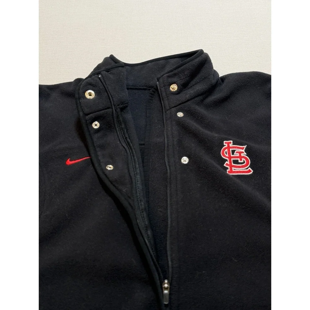 Nike Therma-fit St. Louis Cardinals Men's L Fleece Full Zip Snap On Neck Fleece